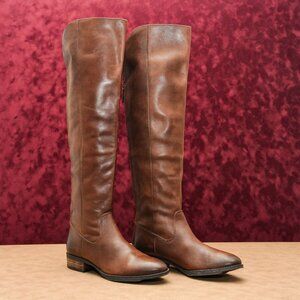 Arturo Chiang Women Everly Brown Leather Riding Vintage Y2K OTK Boots 9.5